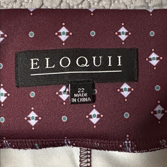 Eloquii Patchwork Print Pencil Bodycon Skirt Size 22 Pink Burgundy Plus Size - Picture 3 of 13